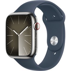 Apple Watch Series 9 Cellular 45mm Silver S. Steel Case w. Storm Blue S. Band - M/L MRMP3