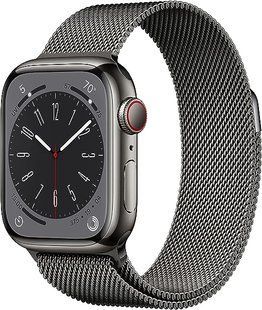Apple Watch Series 8 45mm LTE Graphite Stainless Steel Case with Graphite Milanese Loop MNKX3/MNKX3