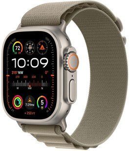 Apple Watch ULTRA 2 49mm Titanium Case with Olive Alpin Loop Medium MREY3