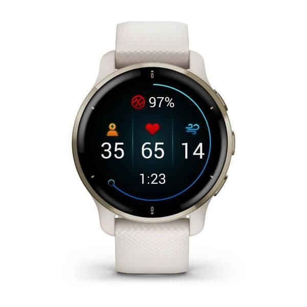 Garmin Venu 2 Plus Cream Gold S. Steel Bezel w. Ivory Case and S. Band 010-02496-02/12