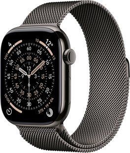 Apple Watch Series 11 Cellular 46mm Slate Tit. Case w. Slate Milanese Loop - S/M (MFD34)