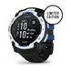 Смарт-годинник Garmin Instinct 3 50mm Solar Whitestone with black/bolt blue silicone 010-02935-03