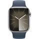 Apple Watch Series 9 Cellular 45mm Silver S. Steel Case w. Storm Blue Sport Band S/M MRMN3