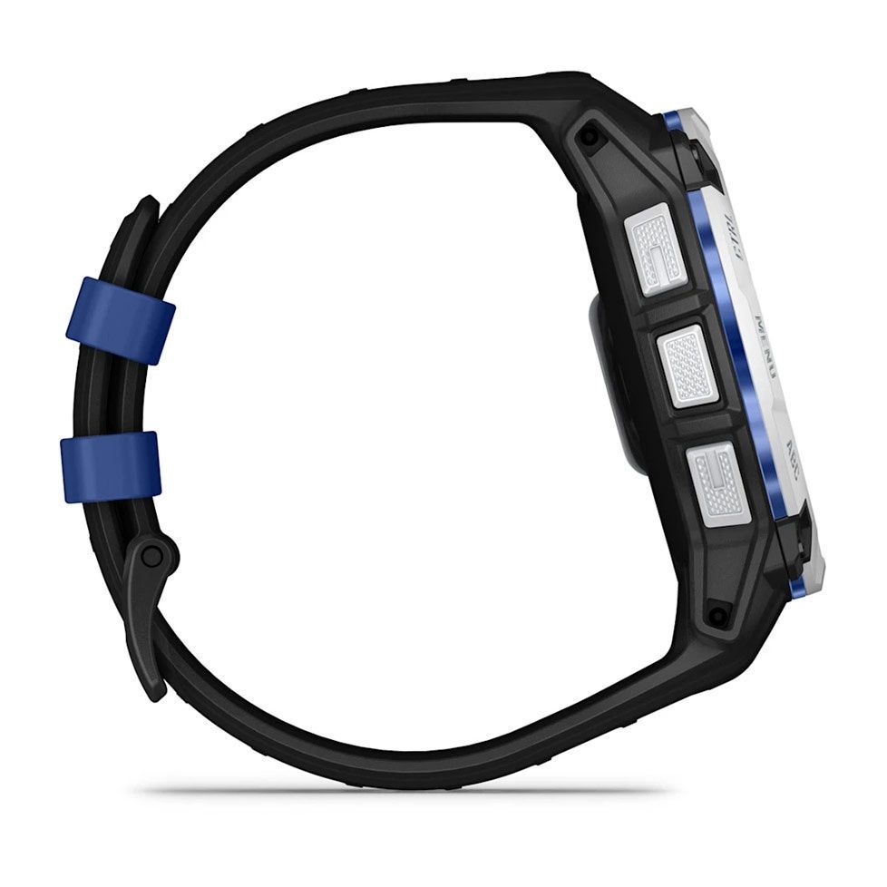 Смарт-годинник Garmin Instinct 3 50mm Solar Whitestone with black/bolt blue silicone 010-02935-03