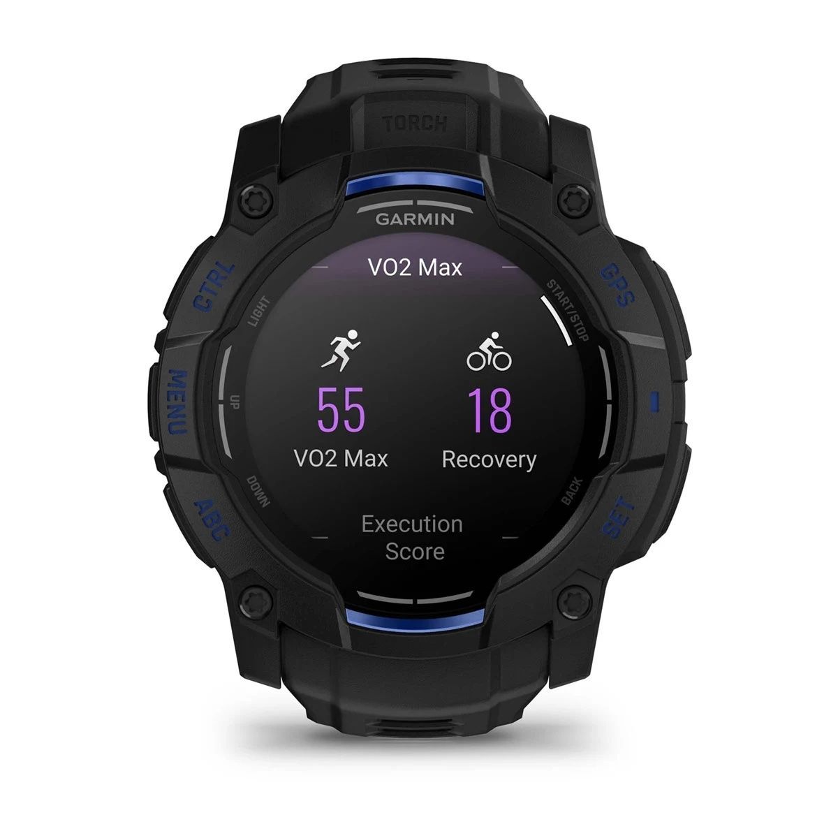 Смарт-годинник Garmin Instinct 3 50 mm, AMOLED Black with black/bolt blue silicone band 010-03020-03