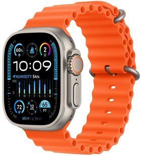 Apple Watch ULTRA 2 49mm Titanium Case with Orange Ocean Band MREH3