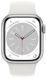 Apple Watch Series 8 45mm LTE Silver Stainless Case with White Sport Band MNKE3