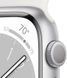 Apple Watch Series 8 45mm LTE Silver Stainless Case with White Sport Band MNKE3