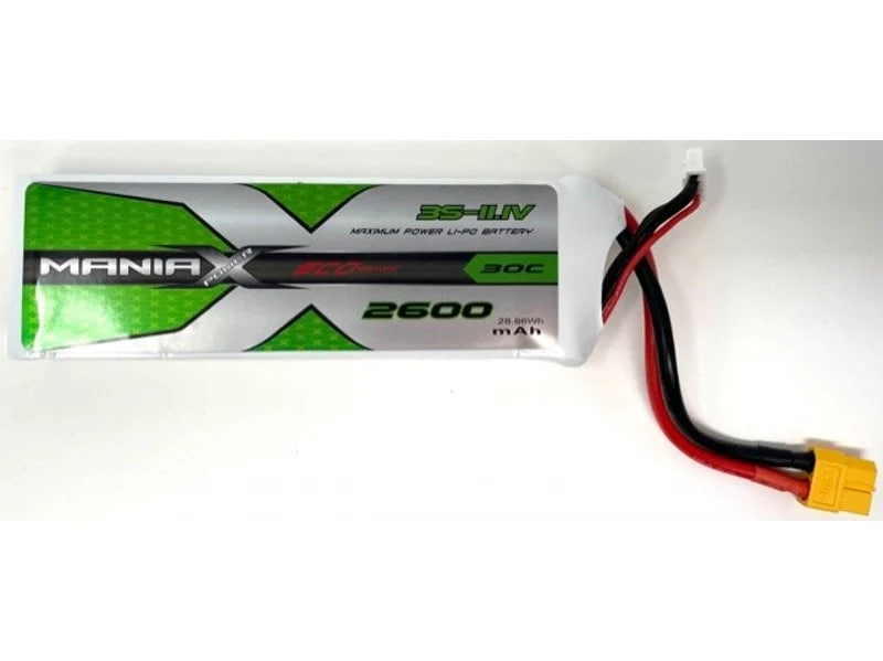 Акумулятор для радіокерованих моделей ManiaX 11.1V 2600mah 30C Lipo Battery Pack : MX2600-3S-30