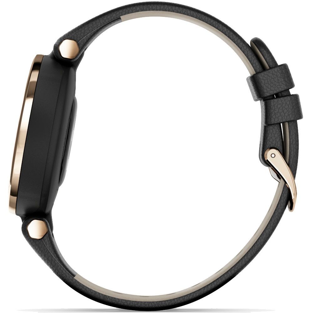 Garmin Lily Classic Watch Cream gold with Black Case Italian Leather Band 010-02384-B1
