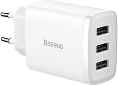 МЗП Baseus Compact 17W (3 USB) White CCXJ020102