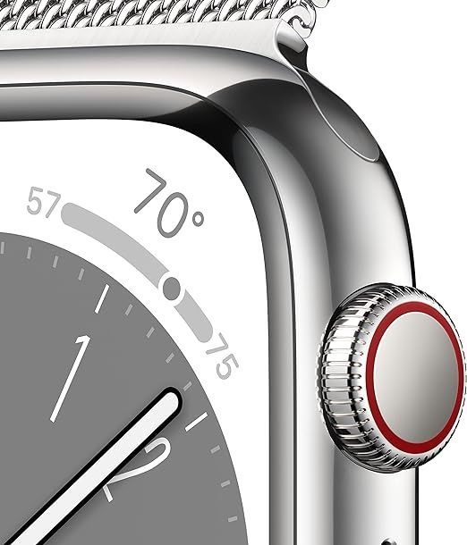 8 45mm LTE Silver Stainless Steel Case with Silver Milanese Loop MNKJ3