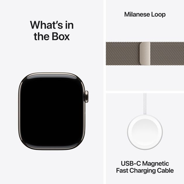 Apple Watch Ultra 3 GPS + Cellular 49mm Natural w. Natural Tit. Milanese Loop - Large (MF0E4)