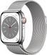 8 45mm LTE Silver Stainless Steel Case with Silver Milanese Loop MNKJ3