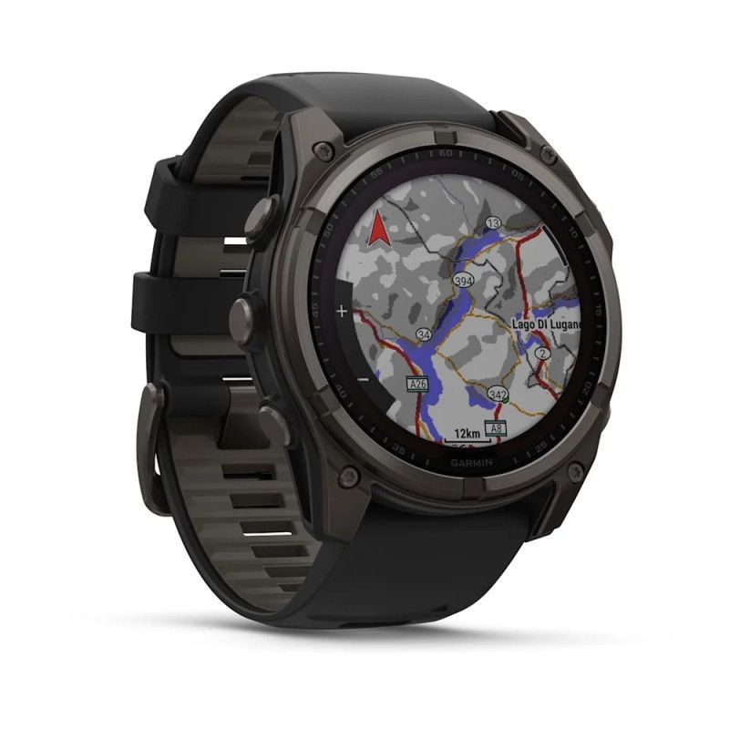 Garmin Fenix 8 51mm Solar Sapphire Carbon Gray DLC Titanium Black/Pebble Gray Band (010-02907-10/11)