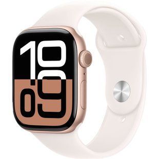 Apple Watch Series 10 Cellular 42mm Rose Gold Alu. Case w. Light Blush Sport Band - M/L (MWXA3)