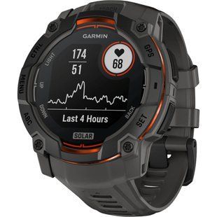 Смарт-годинник Garmin Instinct 3 50mm Solar Black with Charcoal Band (010-02935-00)
