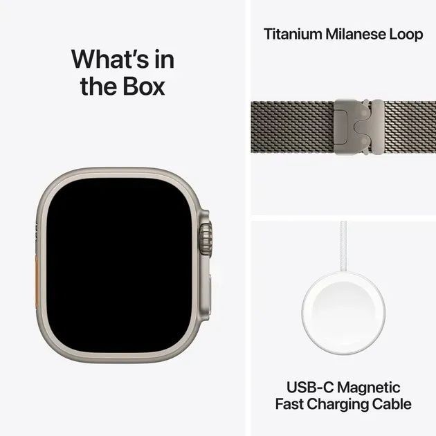 Apple Watch Ultra 3 GPS + Cellular 49mm Natural Tit. Case Milanese Loop - Small (MEWW4)