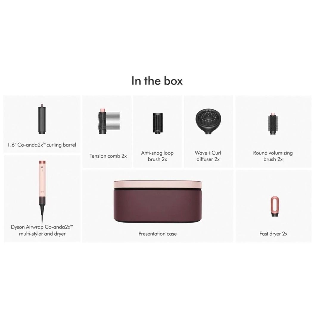Мульти-ер Dyson Airwrap Co-anda2x Multi-styler & DryerCurly+Coily Ceramic Pink/Rose Gold (598808-01)