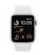 Apple Watch SE 2 44mm Cellular Silver Aluminum Case with White Sport Band MNQ23