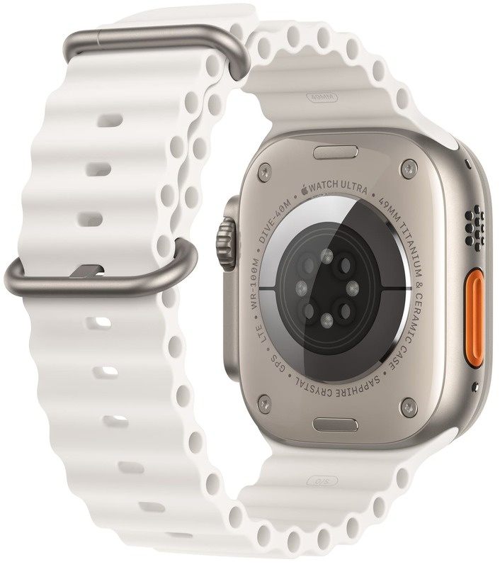 Apple Watch ULTRA 2 49mm Titanium Case with White Ocean Band MREJ3