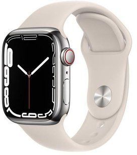 7 41mm Silver Stainless Steel Case with Sport Band Starlight MKHW3\MKHE3