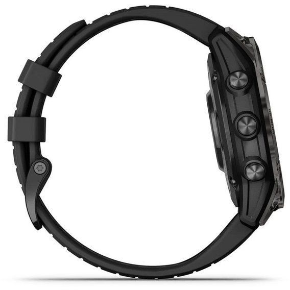 Garmin Fenix 7 Pro Saph Solar, Crbn Gry DLC Ti w/Black Band, GPS 010-02777-10/11
