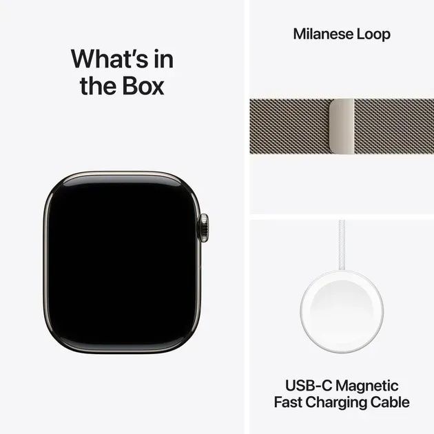 Apple Watch Series 11 GPS + Cellular 42mm Natural Tit. Case w. Natural Milanese Loop (MF8P4)