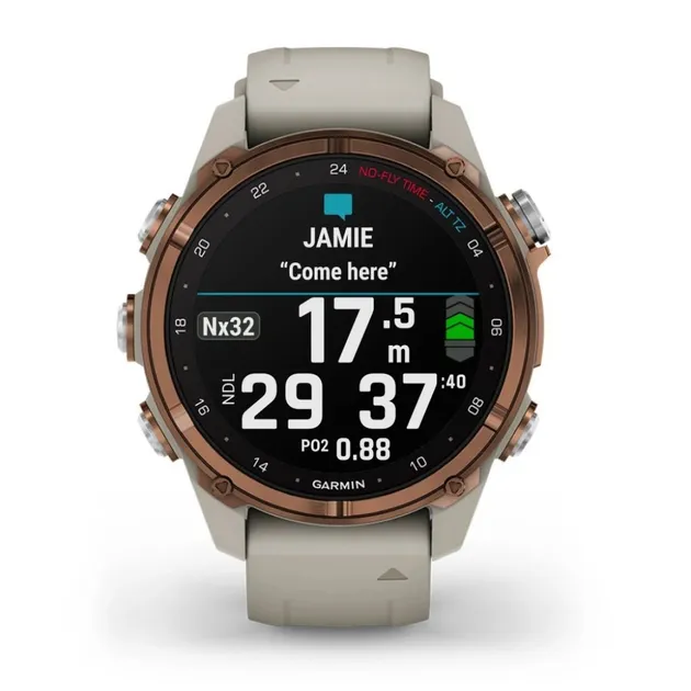 Смарт-годинник Garmin Descen Mk3i Bronze Titanium with French Gray Silicone Band (010-02753-13/14)