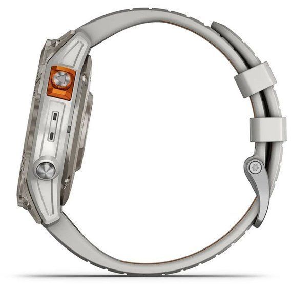 Garmin Fenix 7 Pro Saph Solar, Ti w/Fog Gry/Ember Orange Band, GPS 010-02777-20/21