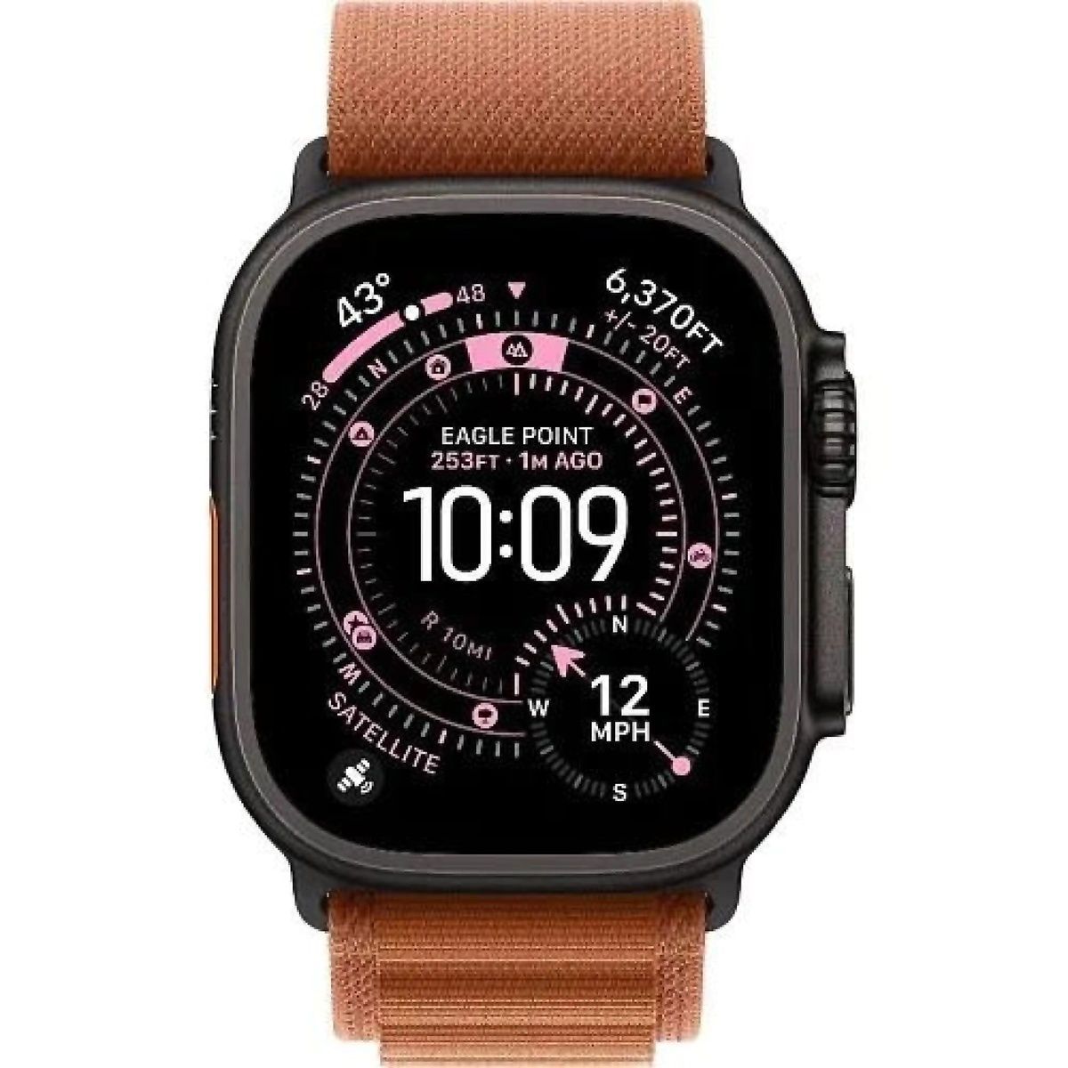 Apple Watch Ultra 3 GPS + Cellular 49mm Black Tit. Case w. Terra Cotta - Large (MF254+MG9F4)