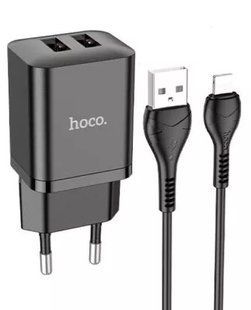 МЗП Hoco N25 Maker (2 USB) + Кабель Lightning Black