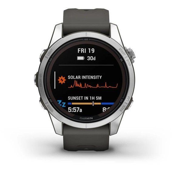 Garmin fenix 7S Pro Saph Solar, Carbon Gray Ti w/Black Band, GPS смарт-годинник 010-02776-11