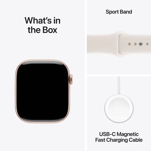 Apple Watch Series 11 GPS 46mm Rose Gold Alu. Case w. Light Blush S. Band - S/M (MEV64)