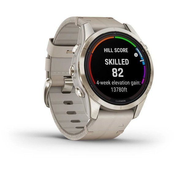 Garmin Fenix 7S Pro Saph Solar, Sft Gld SS w/Lmestn Lthr, Excl, GPS смарт-годинник 010-02776-30