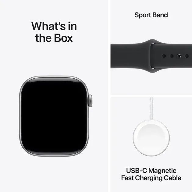 Apple Watch Series 11 GPS 46mm Space Grey Alu. Case w. Black S. Band - M/L (MEV44)