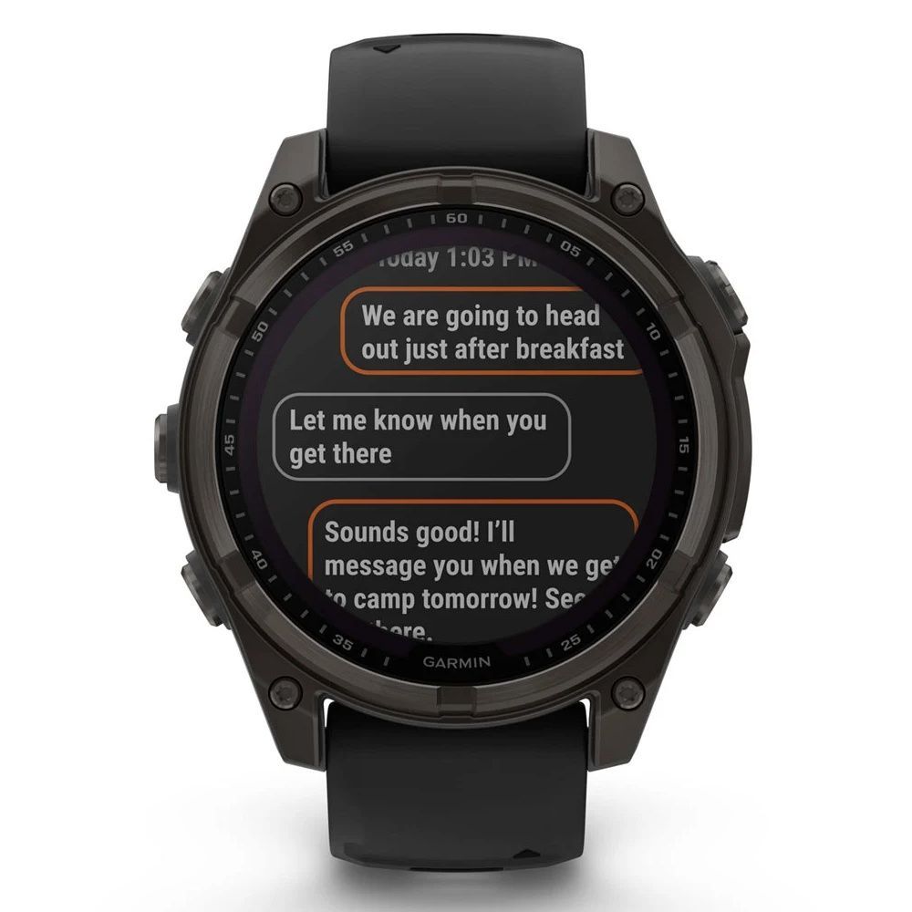 Garmin Fenix 8 47mm Sapphire Carbon grey DLC titanium Black/pebble grey silicone band (010-02906-11) NO BOX