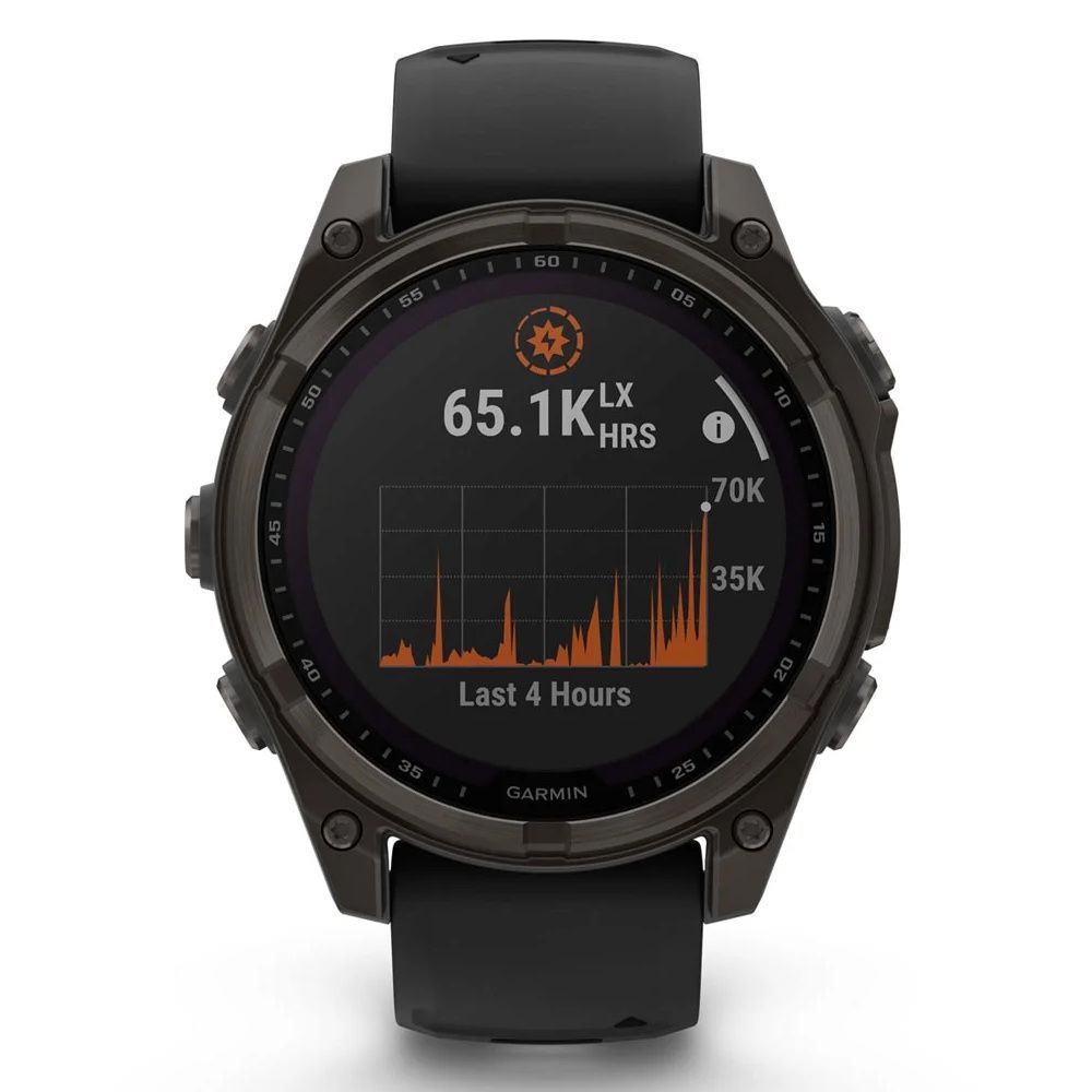 Garmin Fenix 8 47mm Sapphire Carbon grey DLC titanium Black/pebble grey silicone band (010-02906-11) NO BOX