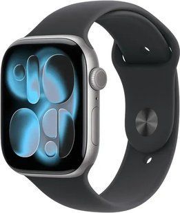 Apple Watch Series 11 GPS 46mm Space Grey Alu. Case w. Black S. Band - S/M (MEV04)