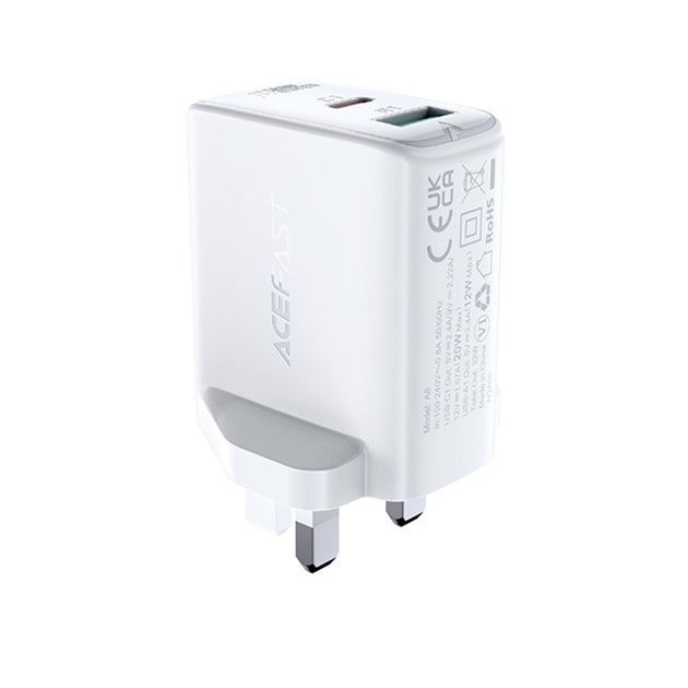 Адаптер Acefast A5 PD32W USB-C+USB-A White