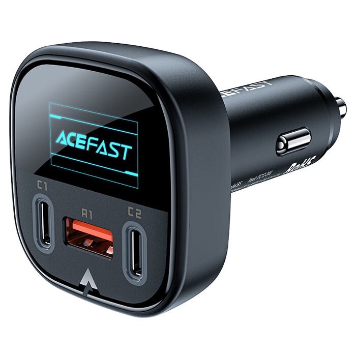 Автомобільний зарядний пристрій ACEFAST B5 101W (2C+A) metal car charger with OLED smart display AFB