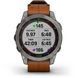Garmin Fenix 7 Sapph Solar Titanium w/Chestnut Leather Band 010-02540-31
