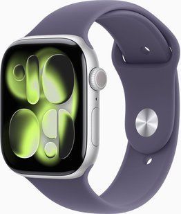 Apple Watch Series 11 46mm Silver Alu. Case w. Purple Fog S. Band - S/M (MEV94)