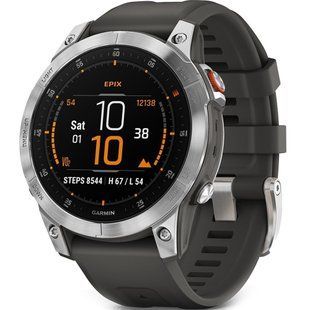 Смарт-годинник Garmin Epix 2 Slate/Stainless Steel with silicone band 010-02582-01