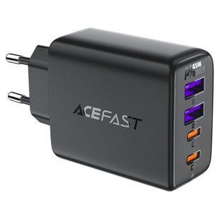 Адаптер Acefast A61 GaN 2xUSB-C + 2xUSB-A PD45W Black