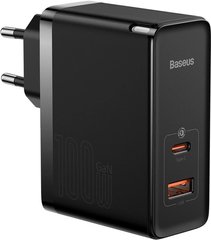 МЗП Baseus GaN5 Pro 100W Type-C+USB+Кабель Type-C+Type-C Black CCGP090201