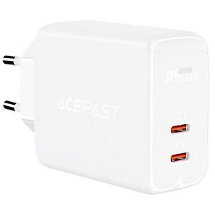 Адаптер Acefast A9 USB-C+USB-C PD 40W White