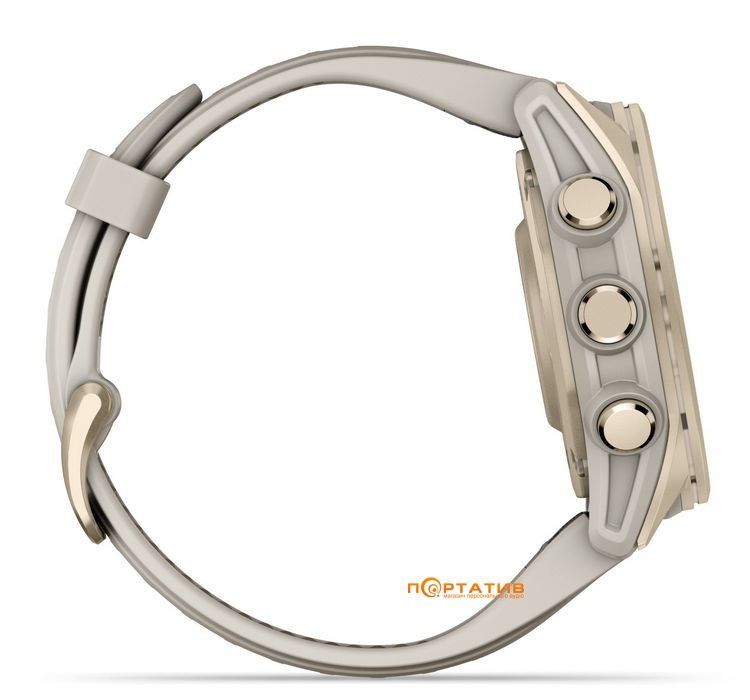 Garmin Fenix 8 43mm AMOLED Sapphire Soft Gold w. Fog Gray/Dark Sandstone S. Band (010-02903-10/11) NO BOX