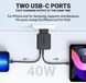 Адаптер Acefast A9 USB-C+USB-C PD 40W White
