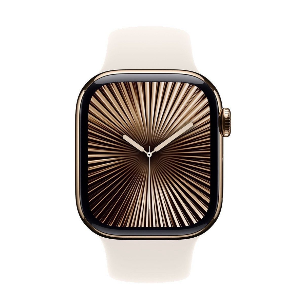 Apple Watch Series 10 Cellular 46mm Gold Titanium Case w. Starlight Sport Band - M/L (MWYY3)